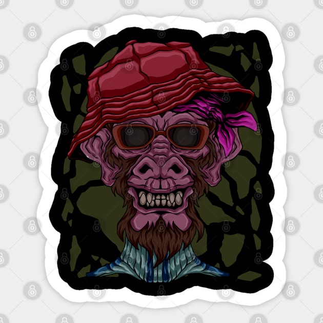 Fashion Monkey street art Sticker by JiraDesign